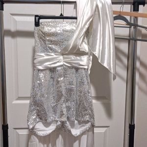 NWOT Large silver sequin formal romper